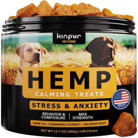 Natural Calming Chews for Dogs with Hemp Oil and Valerian Root Aid during Fireworks Thunderstorms Hip and Joint Health Duck Flavored Dog Calming