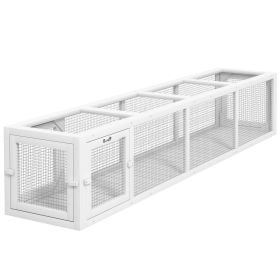 PawHut Outdoor Cat Tunnel with Extendable Design, 79" L Wooden Cat Run with Weather Protection, Connecting Inside and Outside, for Deck Patios