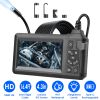 1080P Endoscope Camera with 8 LED Light 8mm Borescope Inspection Camera 4.3” Colorful Screen IP67 Waterproof 16.4FT Semi-Rigid Cord Handheld Snake Cam
